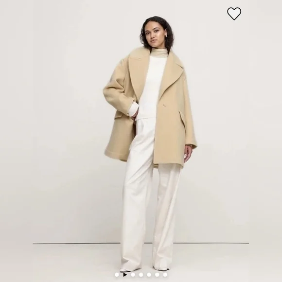 SOLD❣️NWT Banana Republic Double Faced Wool Blend Peacoat Size Small - Picture 4 of 9